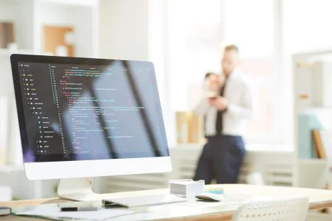 Data on computer screen Foto stock