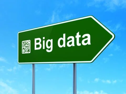 Data concept: Big Data and Numbers on road sign background イラスト素材