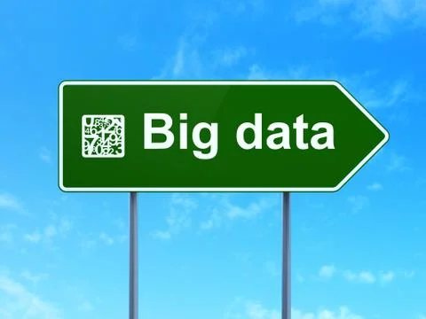 Data concept: Big Data and Numbers on road sign background イラスト素材