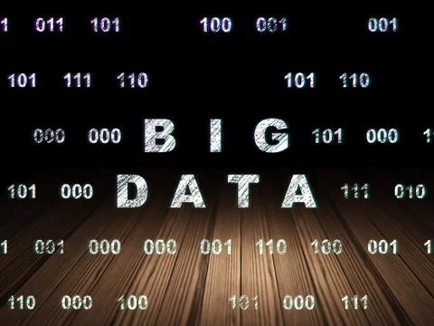 Data concept: Big Data in grunge dark room Stock Illustration