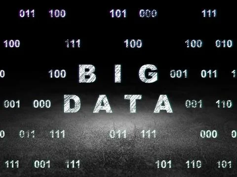 Data concept: Big Data in grunge dark room Illustrazione stock