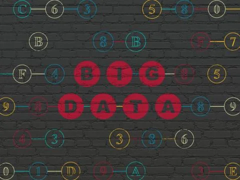 Data concept: Big Data on wall background イラスト素材