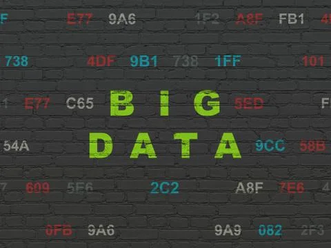 Data concept: Big Data on wall background Illustrazione stock