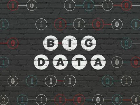 Data concept: Big Data on wall background Stockillustratie
