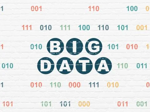 Data concept: Big Data on wall background Illustrazione stock