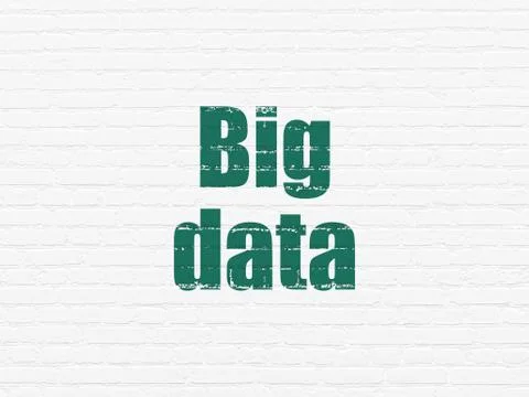 Data concept: Big Data on wall background Illustrazione stock