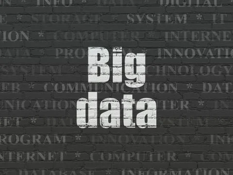 Data concept: Big Data on wall background Stock Illustration
