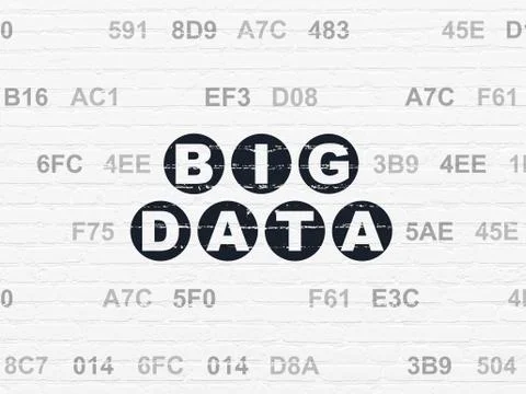 Data concept: Big Data on wall background Illustrazione stock