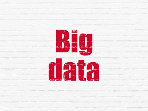 Data concept: Big Data on wall background Illustrazione stock