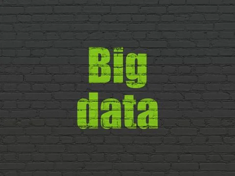 Data concept: Big Data on wall background Illustrazione stock