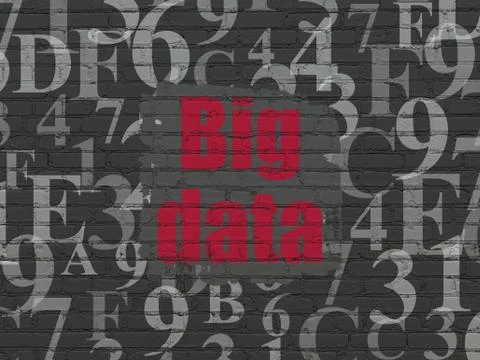 Data concept: Big Data on wall background Stock Illustration