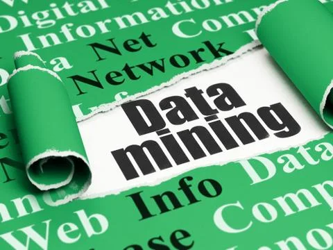 Data concept: black text Data Mining under the piece of  torn paper Stock Illustration