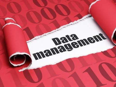 Data concept: black text Data Management under the piece of  torn paper Stock Illustration