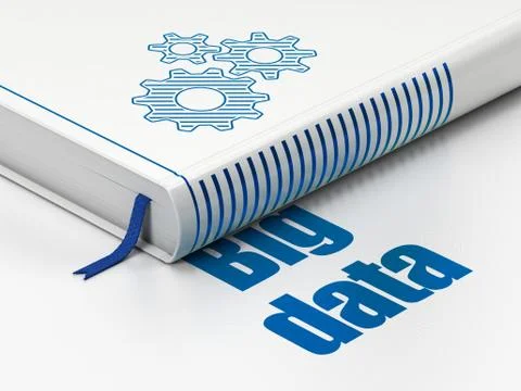 Data concept: book Gears, Big Data on white background Stock Illustration