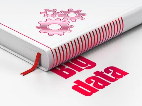 Data concept: book Gears, Big Data on white background Stock Illustration