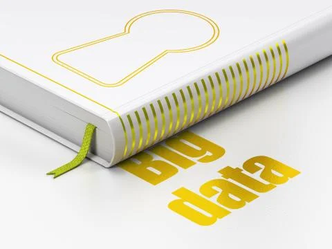 Data concept: book Keyhole, Big Data on white background Stock Illustration