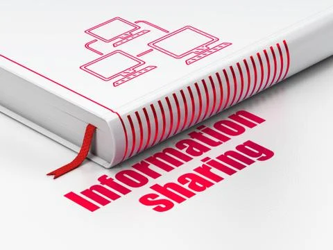 Data concept: book Lan Computer Network, Information Sharing on white background 스톡 일러스트