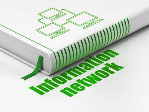 Data concept: book Lan Computer Network, Information Network on white background 스톡 일러스트