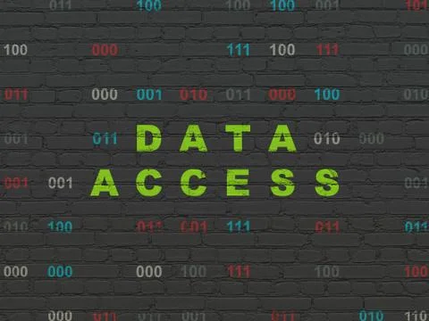 Data concept: Data Access on wall background Stock Illustration