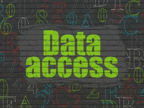 Data concept: Data Access on wall background Illustrazione stock