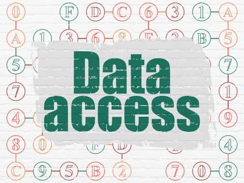 Data concept: Data Access on wall background 库存插图