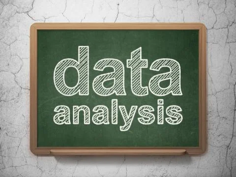 Data concept: Data Analysis on chalkboard background Stock Illustration