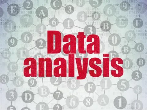 Data concept: Data Analysis on Digital Data Paper background Illustrazione stock