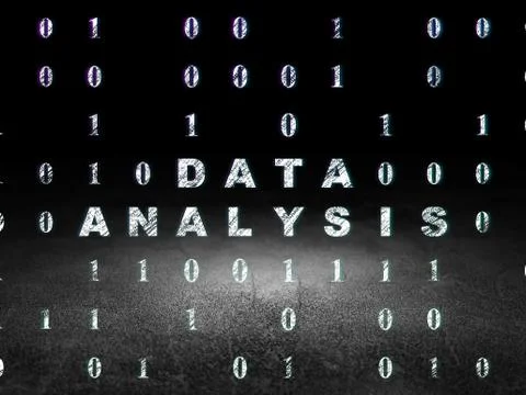 Data concept: Data Analysis in grunge dark room Stockillustratie