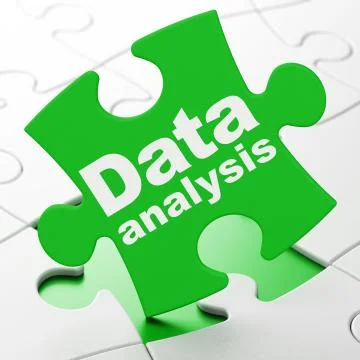 Data concept: Data Analysis on puzzle background Stock Illustration