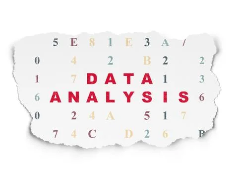 Data concept: Data Analysis on Torn Paper background Illustrazione stock
