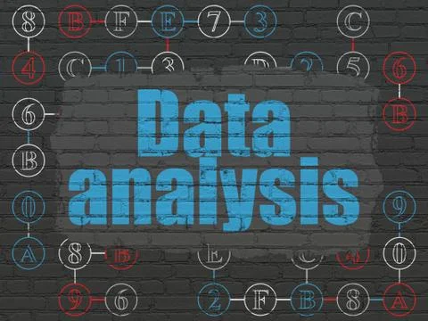Data concept: Data Analysis on wall background Stockillustratie