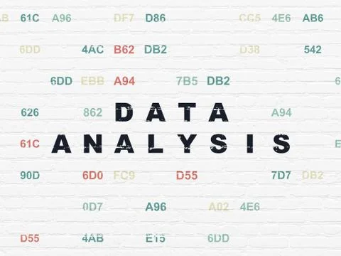 Data concept: Data Analysis on wall background 스톡 일러스트