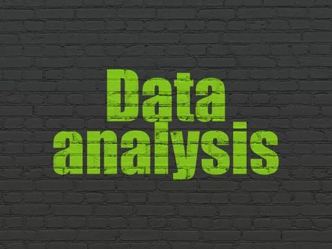Data concept: Data Analysis on wall background Stock Illustration