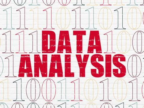 Data concept: Data Analysis on wall background Stock Illustration