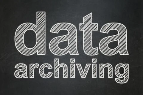 Data concept: Data Archiving on chalkboard background Illustrazione stock