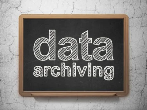 Data concept: Data Archiving on chalkboard background Stock Illustration