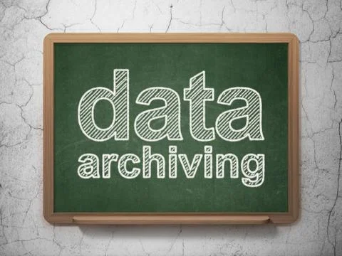 Data concept: Data Archiving on chalkboard background 스톡 일러스트