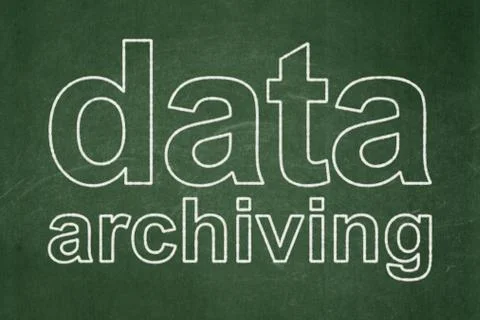 Data concept: Data Archiving on chalkboard background 库存插图
