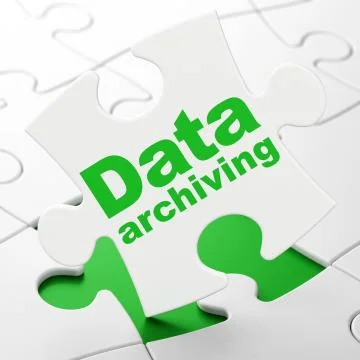 Data concept: Data Archiving on puzzle background 스톡 일러스트
