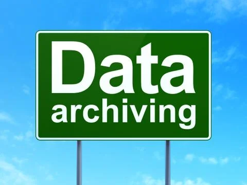 Data concept: Data Archiving on road sign background Illustration