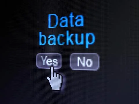 Data concept: Data Backup on digital computer screen 스톡 일러스트