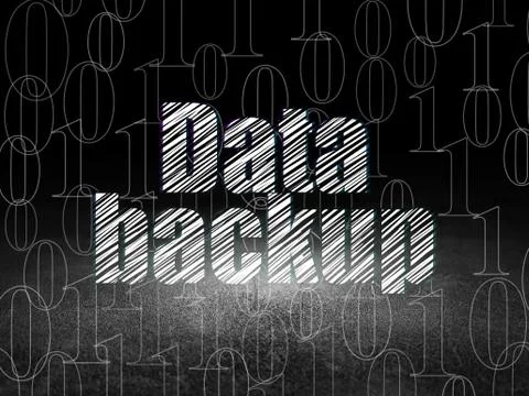 Data concept: Data Backup in grunge dark room Stock Illustration