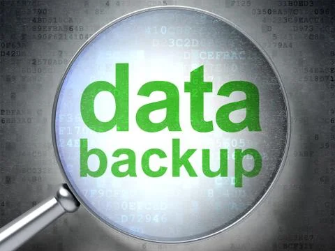 Data concept: Data Backup with optical glass 스톡 일러스트
