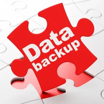 Data concept: Data Backup on puzzle background Illustrazione stock
