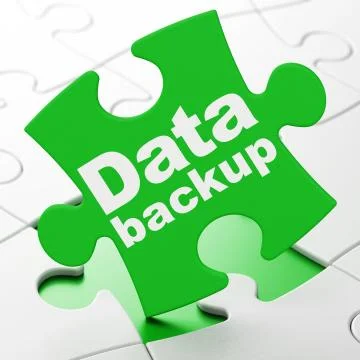 Data concept: Data Backup on puzzle background Stock Illustration