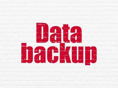 Data concept: Data Backup on wall background Stock Illustration