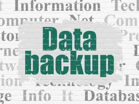 Data concept: Data Backup on wall background 스톡 일러스트