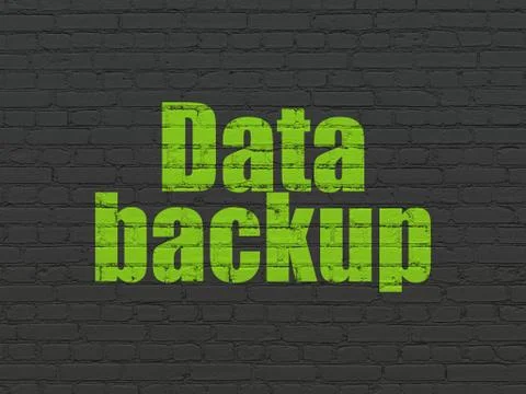 Data concept: Data Backup on wall background Stock Illustration