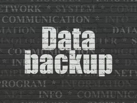 Data concept: Data Backup on wall background Stock Illustration