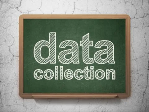 Data concept: Data Collection on chalkboard background Stock Illustration